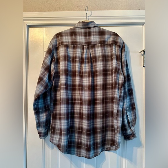 Carhartt Men's Blue and Brown Plaid Shirt - Picture 2 of 4